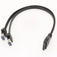 thumbnail image 2 of BYNNIX USB3.0 Faceplate Cable 19Pin Motherboards to USB Female Splitter Adapter for PC Case Flat Cable 30cm/50cm/80cm, 2 of 9