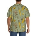 thumbnail image 3 of Lsque Cartoon Corn and Wheat print Men's Cuban Collar Short Sleeve Shirt Summer Beachwear Casual Button Down Fashionable Vacation Leisure Shirt-Small, 3 of 7