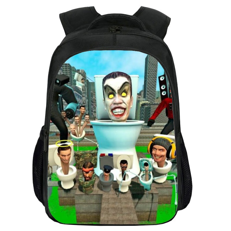 Skibidi toilet student computer backpack
