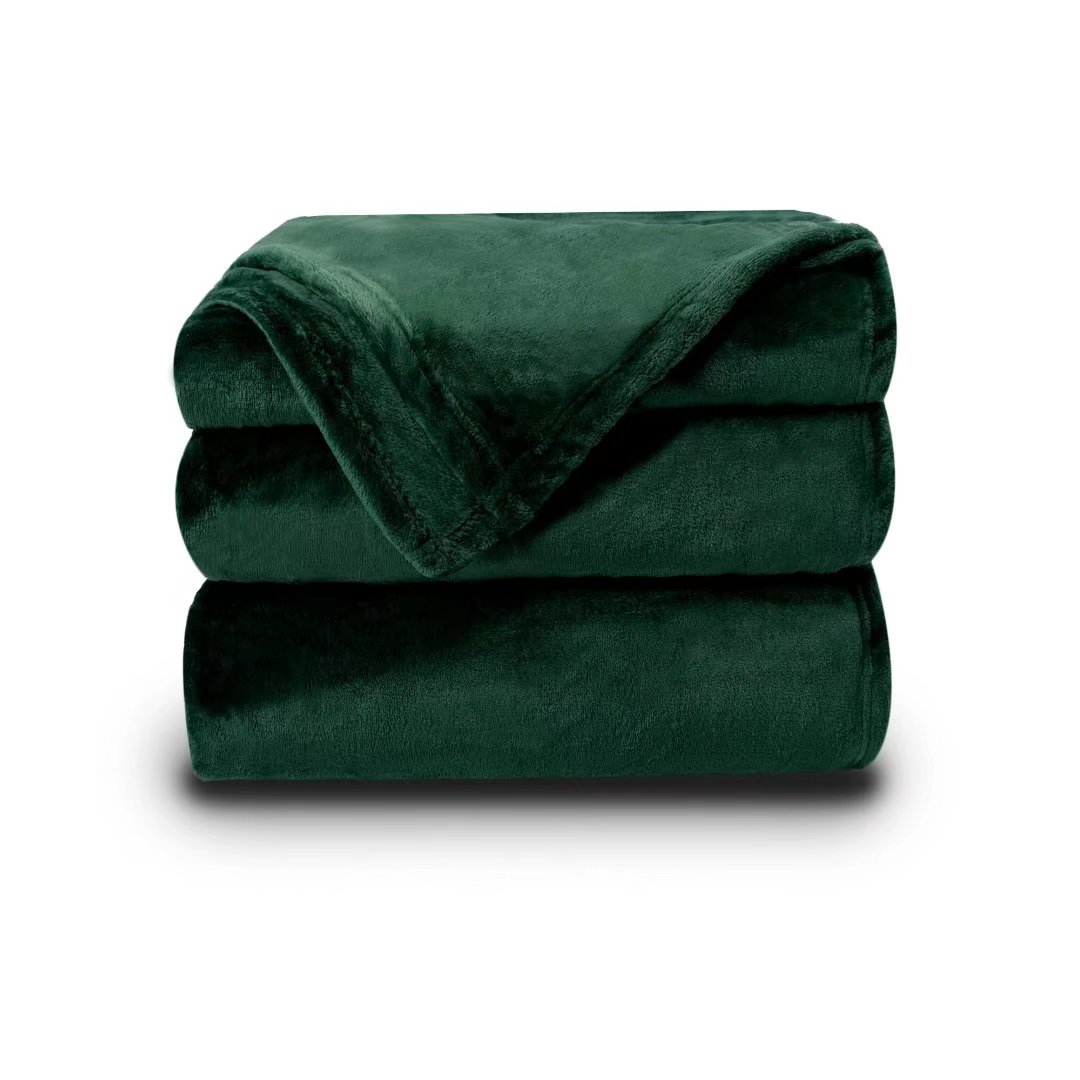 NANPIPER King Size Blanket Luxury Warm Microfiber for Bed Olive Green