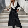 thumbnail image 1 of Chaquetas y abrigos de piel sintética sin capucha y manga larga para mujer, chaqueta cálida de manga larga, parkas finas de invierno, abrigo de piel sintética sin capucha para mujer, 1 of 8