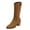 Brown, variant on Mid Calf Cowboy Boots for Women Retro Suede Studded V Cutout Embroidered Chunky High Heel Western Cowgirl Boots Black Size 6