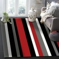 thumbnail image 5 of Area Rugs 4x6 Ft Geometric Stripes Red Black Non-Slip Washable Rug Indoor Rug Floor Mats Non Shedding Carpet for Living Room Bedroom Dining Room Home Decor, 5 of 8