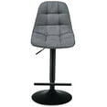 thumbnail image 6 of Gymax Set of 2 Swivel Counter Adjustable Bar Stools Height Linen Chairs with Back Gray, 6 of 10