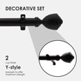 thumbnail image 2 of Tailor & Taylor Tringle à Rideaux Décorative 1 Pouce, Ensemble de Quincaillerie de Draperie Télescopique en Métal, Tringle Réglable avec Embout Designer pour Salon, Cuisine et Fenêtres (36 Pouces-72 Pouces, Noir), 2 of 9