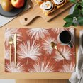 thumbnail image 2 of Burnt Orange Palm Leaves Placemats Set of 8 Summer Tropical Botanical Place Mats Indoor Wipeable Table Mats Washable Cloth Dining Table Placemats for Kitchen Holiday Party Home Decor 13x19 Inch, 2 of 8