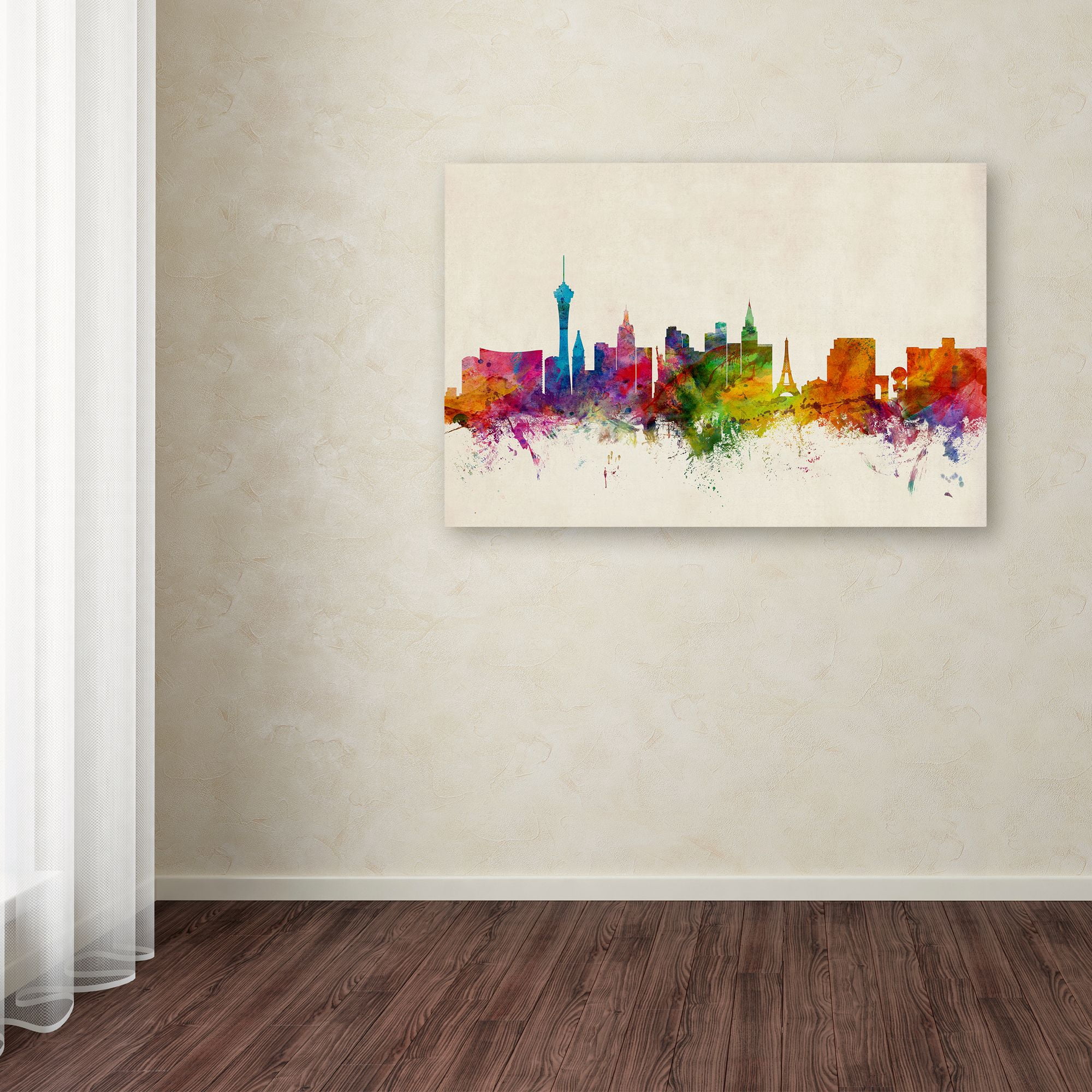 Trademark Fine Art "Las Vegas Nevada Skyline II" Canvas Art by Michael Tompsett