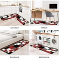 thumbnail image 2 of Geometric Patterns Kitchen Rugs Red Black White Mats Set of 2, Father's Day Decoration Kitchen Mat Non-Slip Absorbent Mats for Sink Waterproof Runner Rug 17.7x30+17.7x48inch, 2 of 5