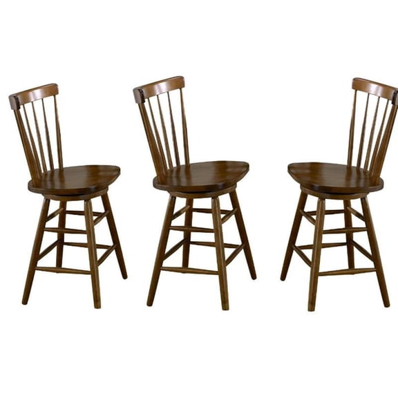 Home Square 3-Piece Furniture Creations 24" Copenhagen Barstool Set in Tobacco