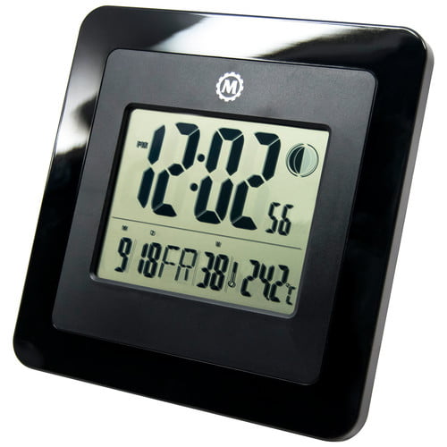 Temperature MARATHON Digital Wall Clock with Day Date New Week Number Alarm 