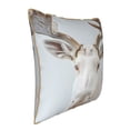 thumbnail image 2 of Fotbe White Reindeer Portrait Pattern Velvet Decorative Throw Pillow Covers with Elegant Piping, Soft Plush Cushion Cover for Sofa, Bed, Car, Office-16"x16", 2 of 8