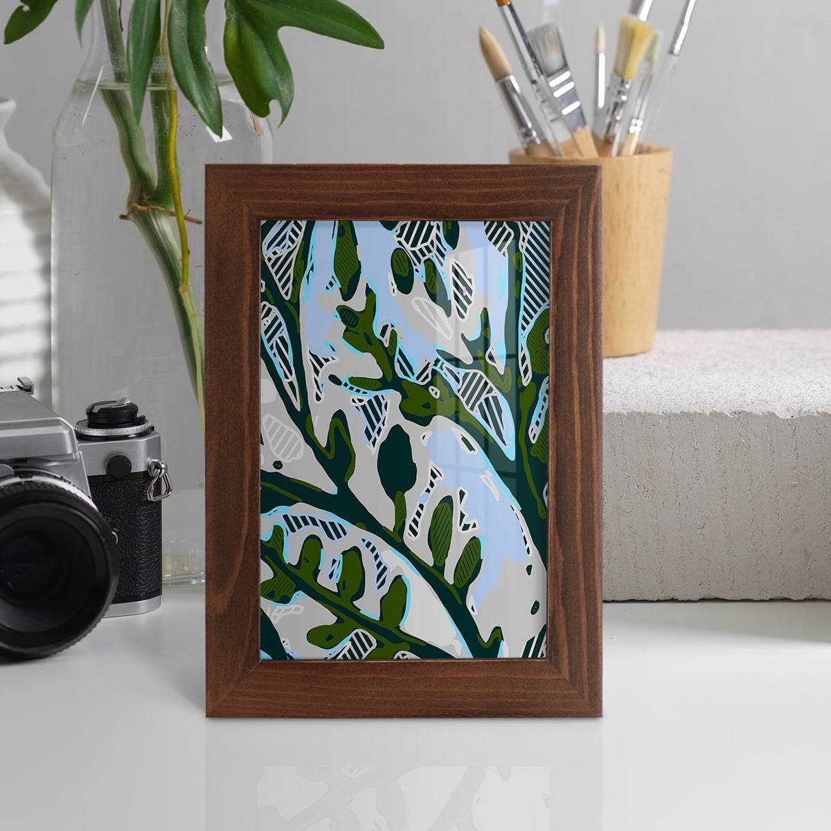 Abstract Tree Limbs II -Framed Print w/glass-Chestnut