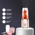 thumbnail image 3 of Electric Juice Maker,Portable Blender, Mini Bottle Travel Electric Smoothie Blender Maker Fruit Juicer Cup, Small Juicer Machines Cup For smoothies and shakes(Pink), 3 of 7