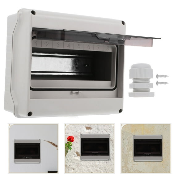 FRCOLOR Waterproof Outdoor Electrical Panel Box For Home And Solar Use Weatherproof Din Rail Distribution Box For Rv And Temporary Power Outlets 8 Circuits