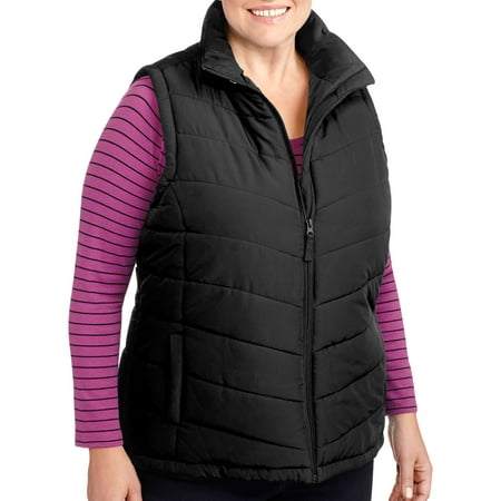Womens tunic length puffer vest size