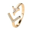 thumbnail image 1 of Silver RoseGold GoldPlated Open Ring Charm Brass Base Ajustable RingsThe Best Gift for A Loved One, 1 of 4
