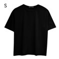 thumbnail image 1 of Camiseta holgada mujer verano cuello redondo manga corta casual top, negro, s tholdsy AP001475-01, 1 of 7