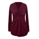 thumbnail image 4 of MHFRRA Camiseta de Manga Larga para Mujer, Blusa Básica Informal con Nudo Frontal, Suave y Cómoda, Blusa de Moda para Otoño e Invierno. Vino, 4 of 4