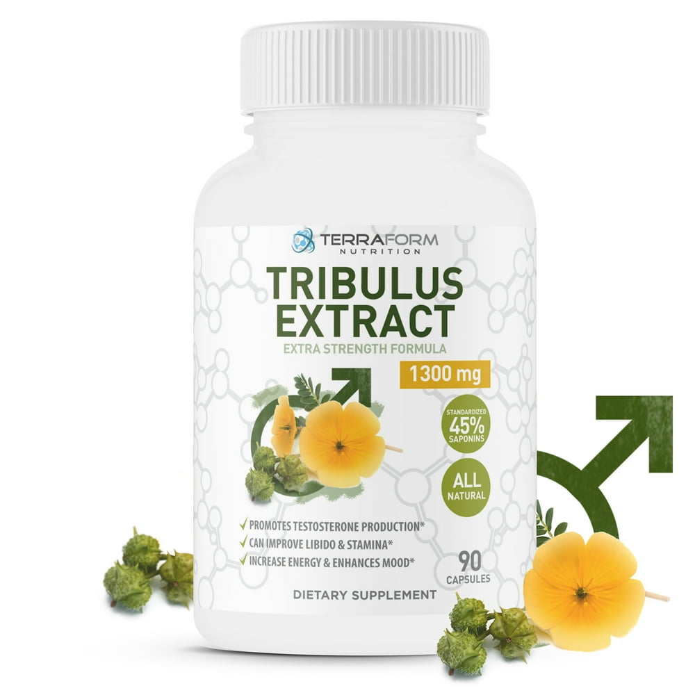 Maximum Strength Tribulus Terrestris 1300mg Supplement High Purity