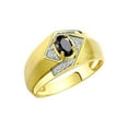 thumbnail image 3 of RYLOS Mens Rings 14K Yellow Gold Ring 6X4MM Oval Shape Gemstone & Diamond Ring Onyx October Birthstone Rings For Man Gold Rings Size 10, 3 of 7