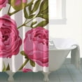 thumbnail image 4 of Waterproof Red Fresh Wild Peony Flower Shower Curtain 72x72 Inch Boho Style Polyester Unique Shower Curtain for Bathroom Hotel Home Decor with 12 Plastic Hooks, 4 of 5