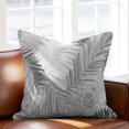 thumbnail image 2 of Throw Pillow Covers, Grey Black Palm Leaves 16x16 Pillow Covers for Couch/Sofa/Bed, Summer Tropical Plants Botanical Decorative Square Linen Cushion Pillowcase for Home Decor, 2 of 9