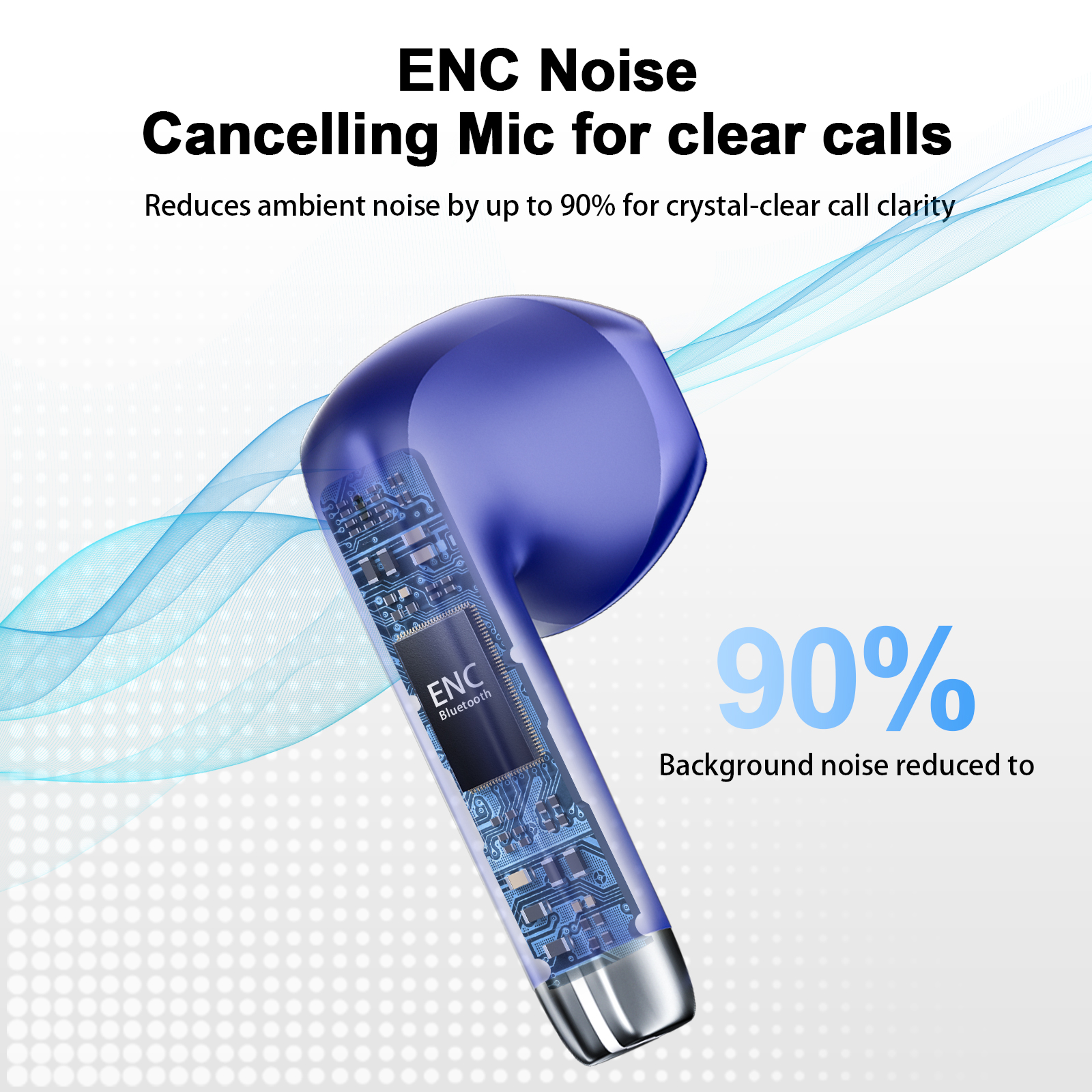 WeurGhy Wireless Earbuds Bluetooth 5.4 Noise Cancelling, Blue photo 2