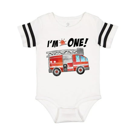 

Inktastic I m 1 Fire Truck 1st Birthday Gift Baby Boy or Baby Girl Bodysuit