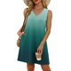 thumbnail image 4 of Vestido Corto para Mujeres Verano sin Mangas Cuello en V, Impresión de Moda con Bolsillos, Poliéster de Algodón Casual, 4 of 9