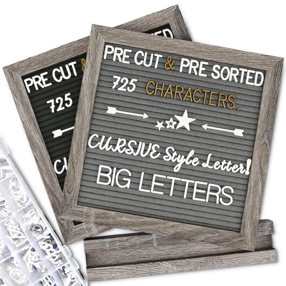 Pizarra de letras obliviscar 725 letras estilo cursiva de doble cara