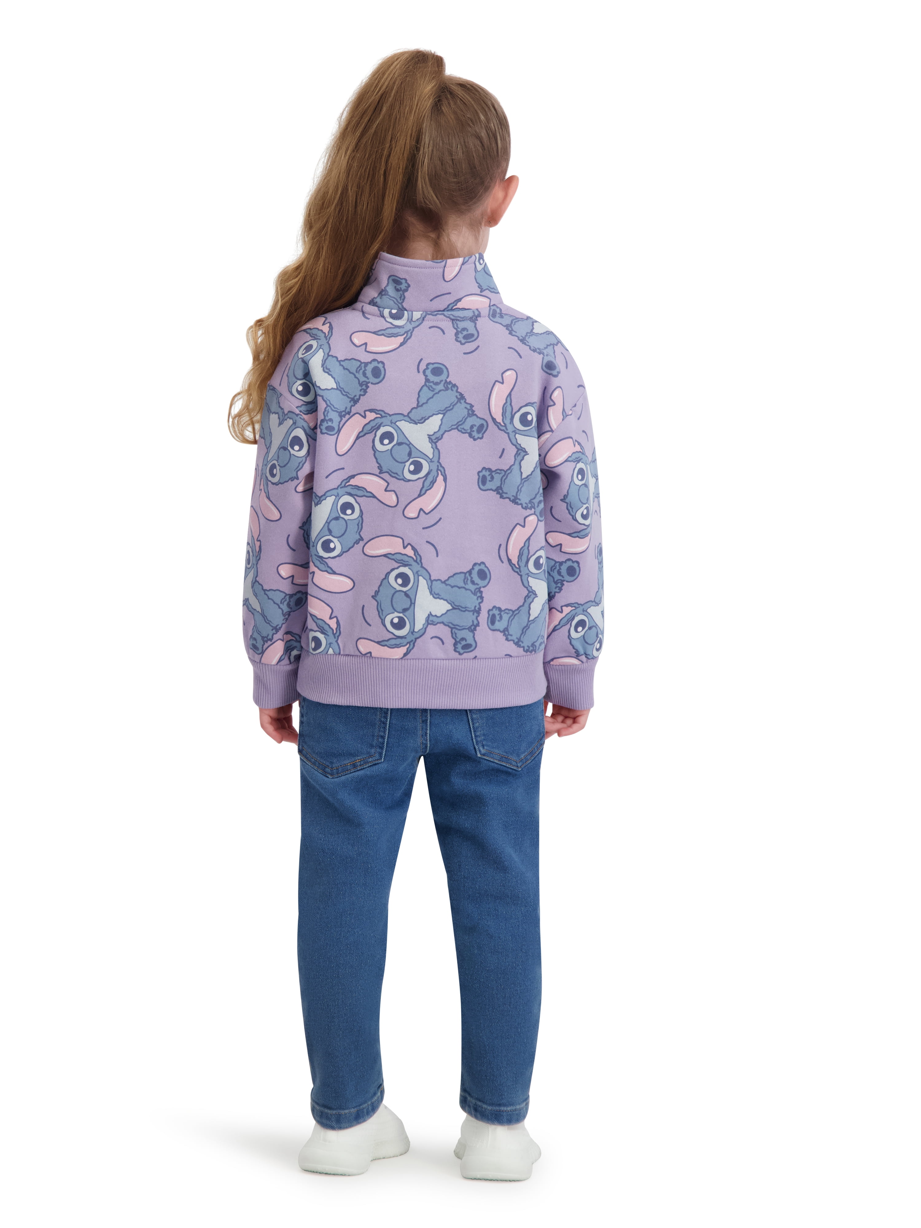 ００３YETI GIRLS Stitch Toddler Girls Quarter Zip Top, Sizes 12 Months - 5T