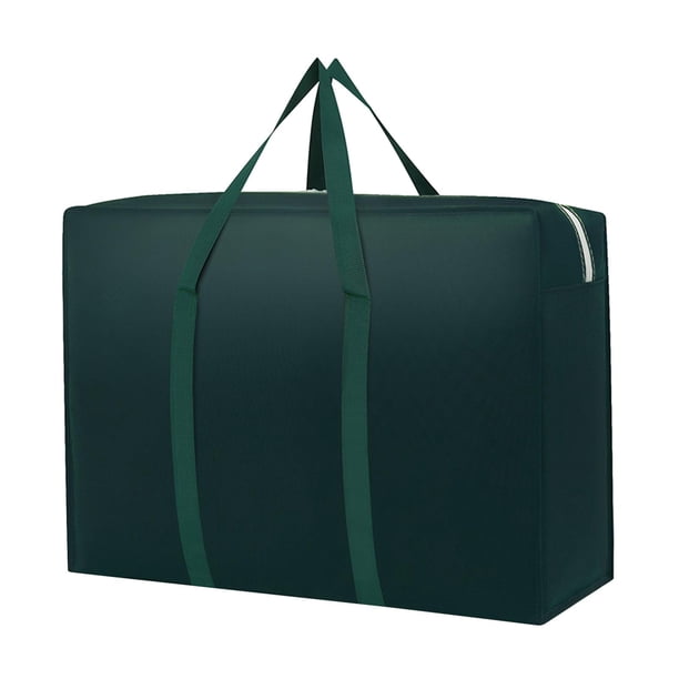 Bolsas de mudanza, bolsas de almacenamiento grandes, bolsas ahorradoras de espacio, manta impermeable con cremallera Verde