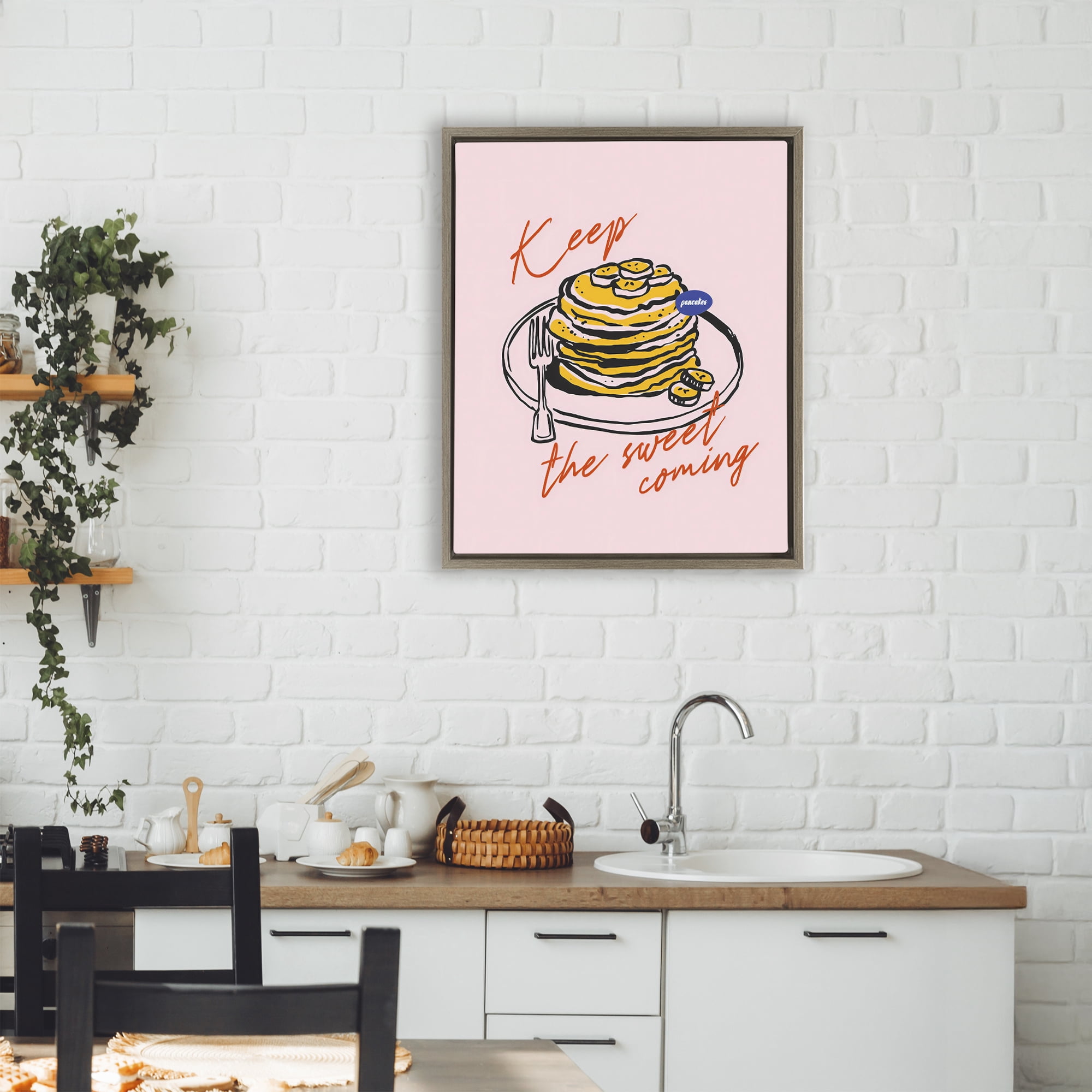 Stupell Industries Keep The Sweet Coming Brown Framed Floater Canvas Wall Art, design by The Prints Vibe