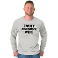 thumbnail image 3 of I Love My Awesome Wife Cute Husband Men's Long Sleeve Tee T Shirt Brisco Brands S, 3 of 6