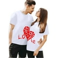 thumbnail image 4 of Chandails Mignons pour Couples Assortis, Imprimé Cœur de la Saint-Valentin, Col Rond, Mode, Léger, Coupe Classique, T-Shirt Décontracté, Confortable, Doux, Respirant, Chemisier Tee pour Lui et Elle, Blanc, TTTG, 4 of 6