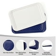 thumbnail image 6 of TP 2-Piece Melamine Serving Trays, Grill Prep and Serving Platters for Outdoor BBQ, Blue & White, 6 of 8