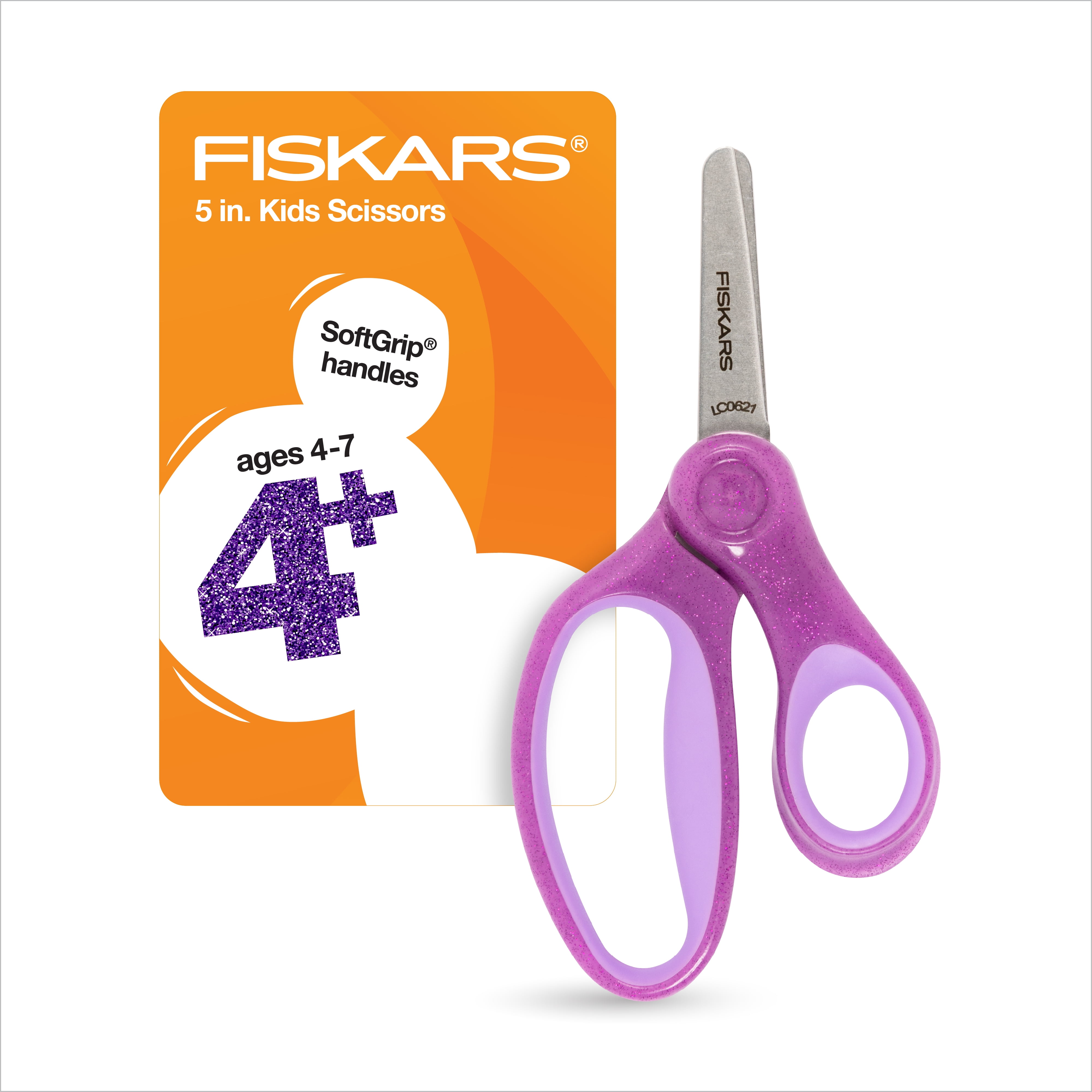 Fiskars SoftGrip Blunt Tip 5" Scissors for Kids 47, School Supplies