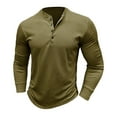 thumbnail image 6 of Annhoo Mens Sweater Solid Color Button Down Crew Neck Pullover Long Sleeve Sweatshirts Trendy Warm Fall Winter Tops, 6 of 7