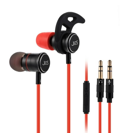 Gaming Headphone In Ear with Mic Extension Cable 3.5mm Stereo