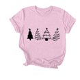 thumbnail image 1 of Navidad Mujeres Tops, Cuello Redondo Manga Corta Impresa Camiseta, Vintage Holiday Humor Tee Top, 1 of 4