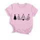 thumbnail image 1 of Navidad Mujeres Tops, Cuello Redondo Manga Corta Impresa Camiseta, Vintage Holiday Humor Tee Top, 1 of 4