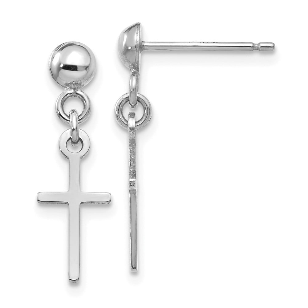 Details about   Real 14kt White Gold Polished Post Earrings