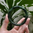 thumbnail image 3 of Jade Bangle 48–72mm | YingMart Natural-Colour Jade Deep Green Gift for Her Mens Grandma Sister Mom (60mmup(inbox)), 3 of 11