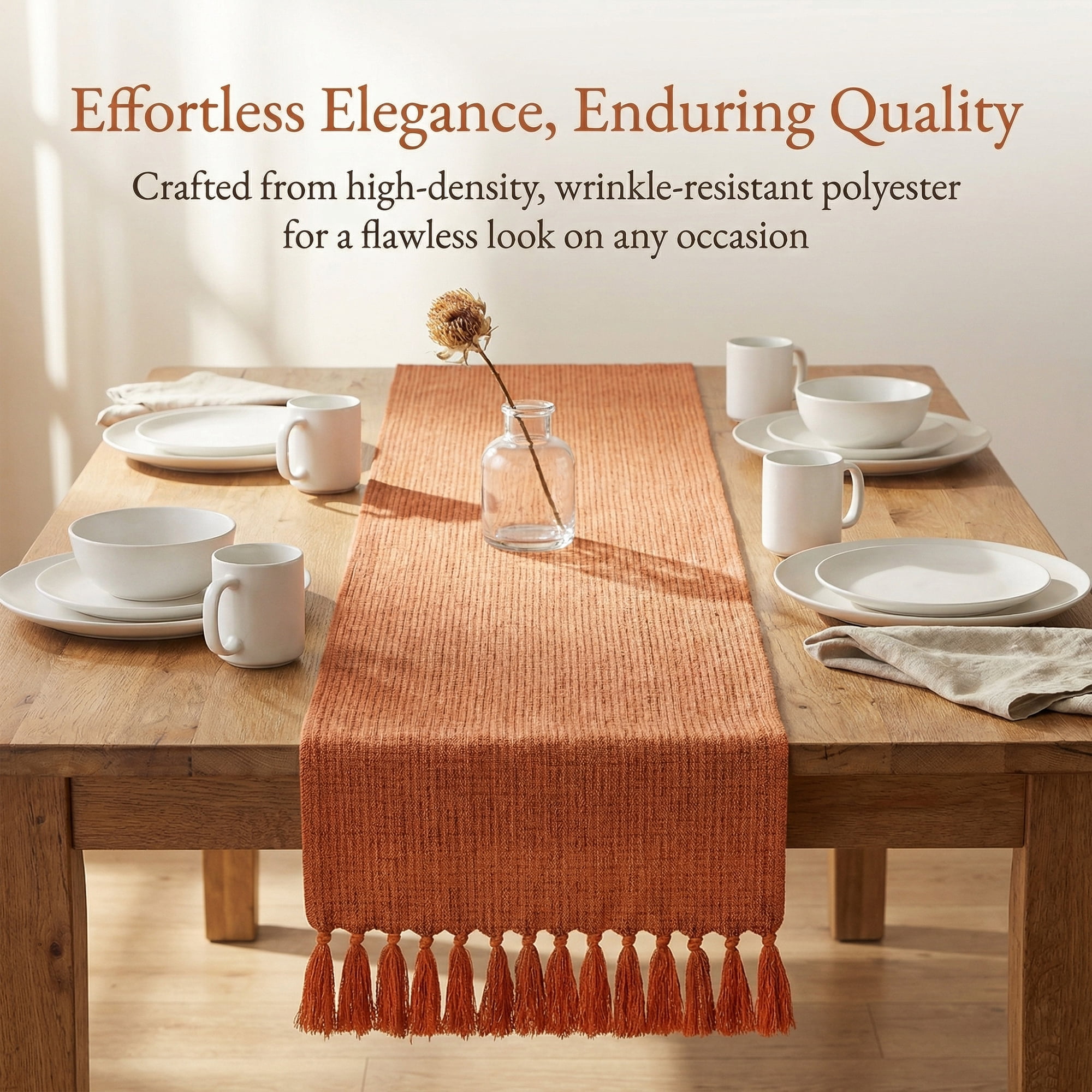 Unique Bargains Washable Polyester Table Runner for Birthday Decorations Orange 13"x78.7"