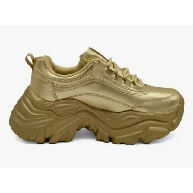 Tenis Sneakers Plataforma Casual para Mujer Cape Robin Confidence Gold
