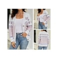 thumbnail image 3 of Michellecmm Women Knit Cardigan Long Sleeve Button Closure Contrast Color Fall Casual Jacket Sweater, 3 of 9