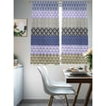 thumbnail image 4 of Boho Purple Sheer Curtains for Living Room Bedroom Navy Geometric Stripes Tribal Black Bohemia Sheer Curtains 72 Inch Long 2 Panels Set Light Filtering Curtain Window Treatments Drapes, 4 of 6