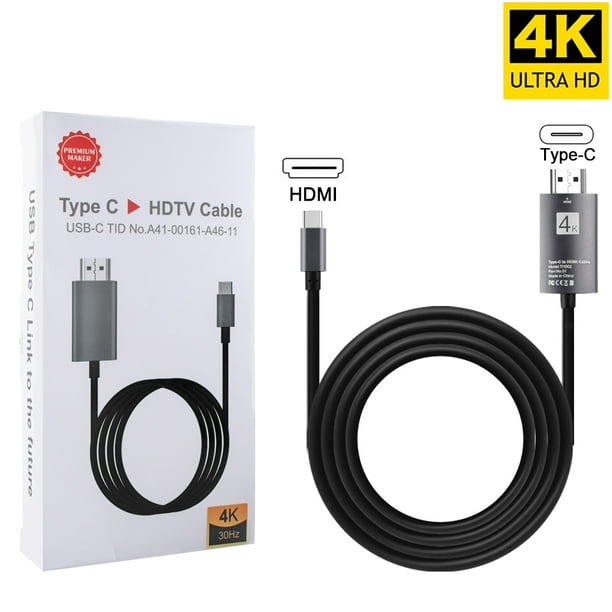 GoldCherry USB-C Type to HDMI HDTV TV Adapter For Samsung S10 S9 S8/MacBook(Black) Walmart.com