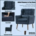 thumbnail image 3 of Accent Chair for Living Room, Modern Chenille Fabric Upholstered Armchair with Pillow and Solid Wood Leg, Comfy Soft Padded Lounge Chair Reading Chair for Small Spaces Bedroom, Dark Blue, 3 of 7