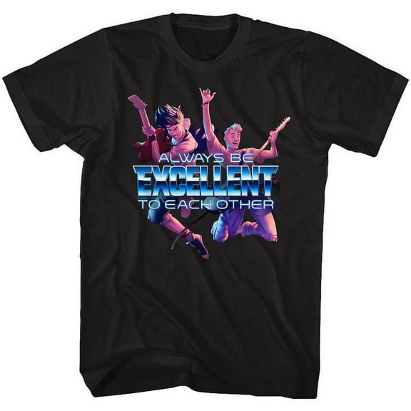 Bill And Ted Always Excellent Black Adult T-Shirt 4Xl
